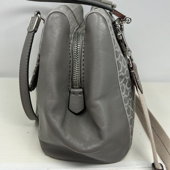 Coach Madeline Madison 25215 Gray Jacquard Leather Satchel Shoulder Crossbody - Picture 6 of 16